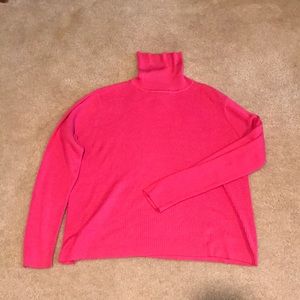 Pink long sleeve turtleneck sweater